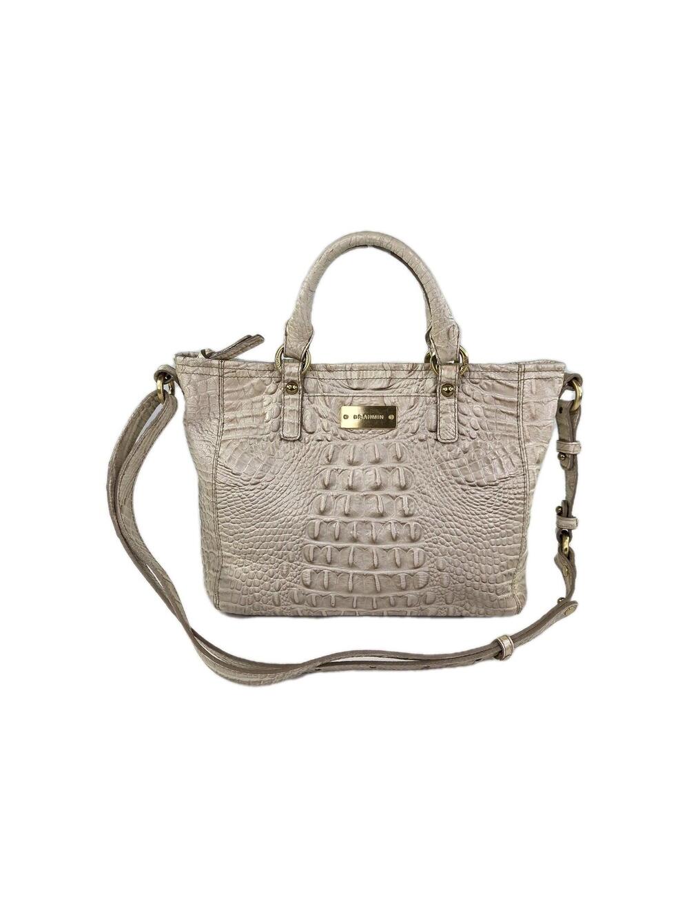 Brahmin Melbourne Mini Arno Crocodile Embossed Leather Purse Crossbody Satchel